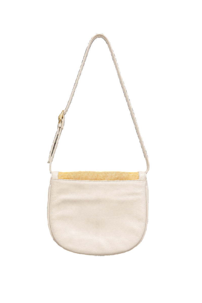 1990s Yellow Faux Leather Bag - Back View