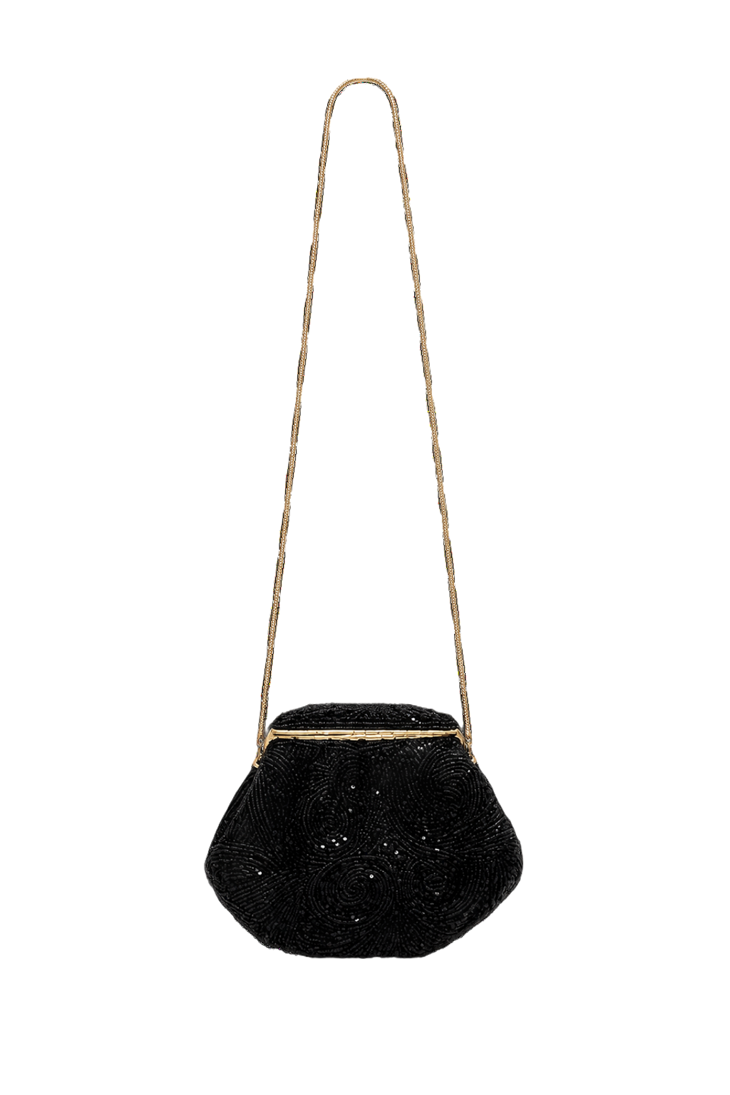 1920s Black Beaded Evening Bag - Back View