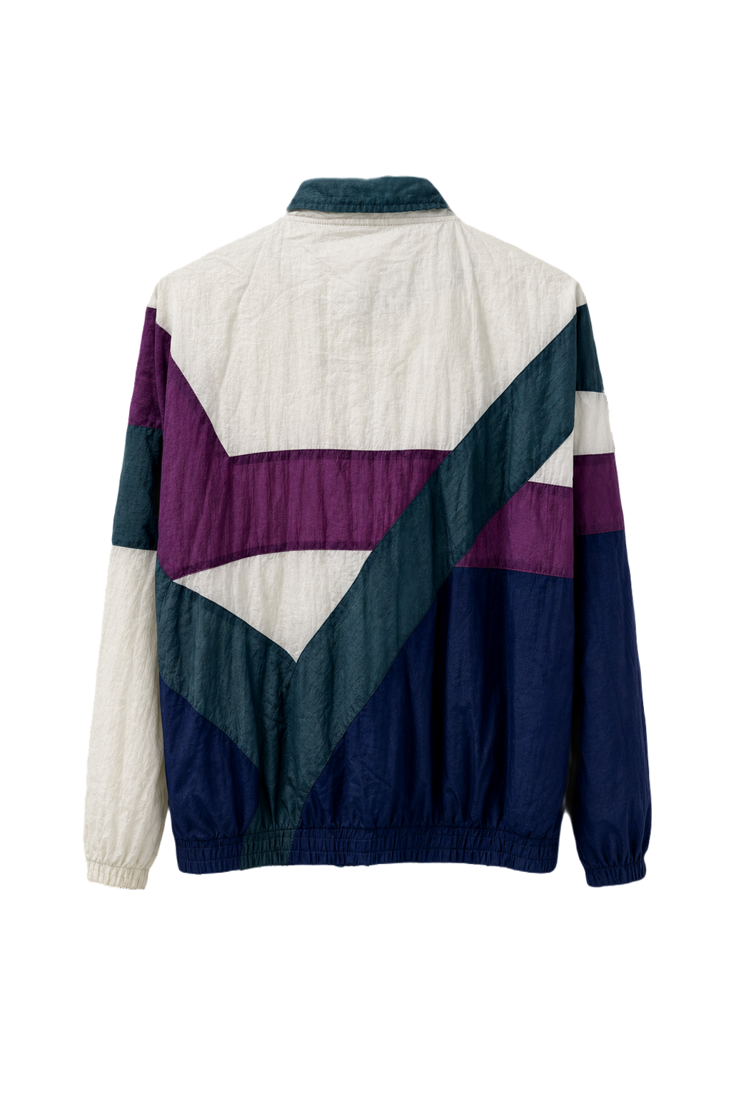 1990s White Purple Nylon Jacket - Back View