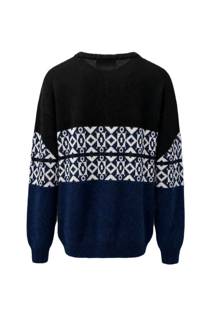 1970s Black Wool Sweater - Back View