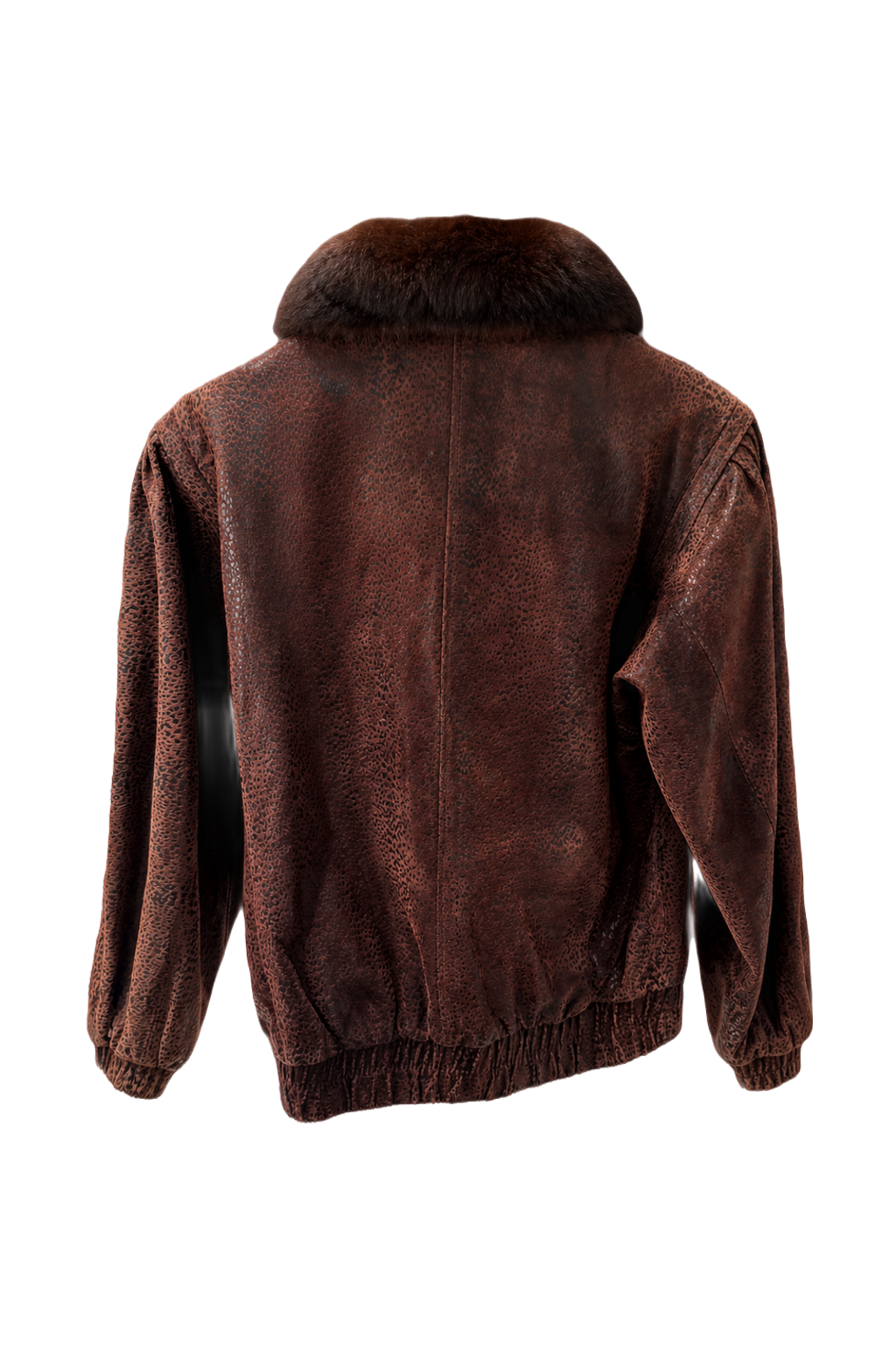 1990s Dark Brown Suede Jacket - Back View