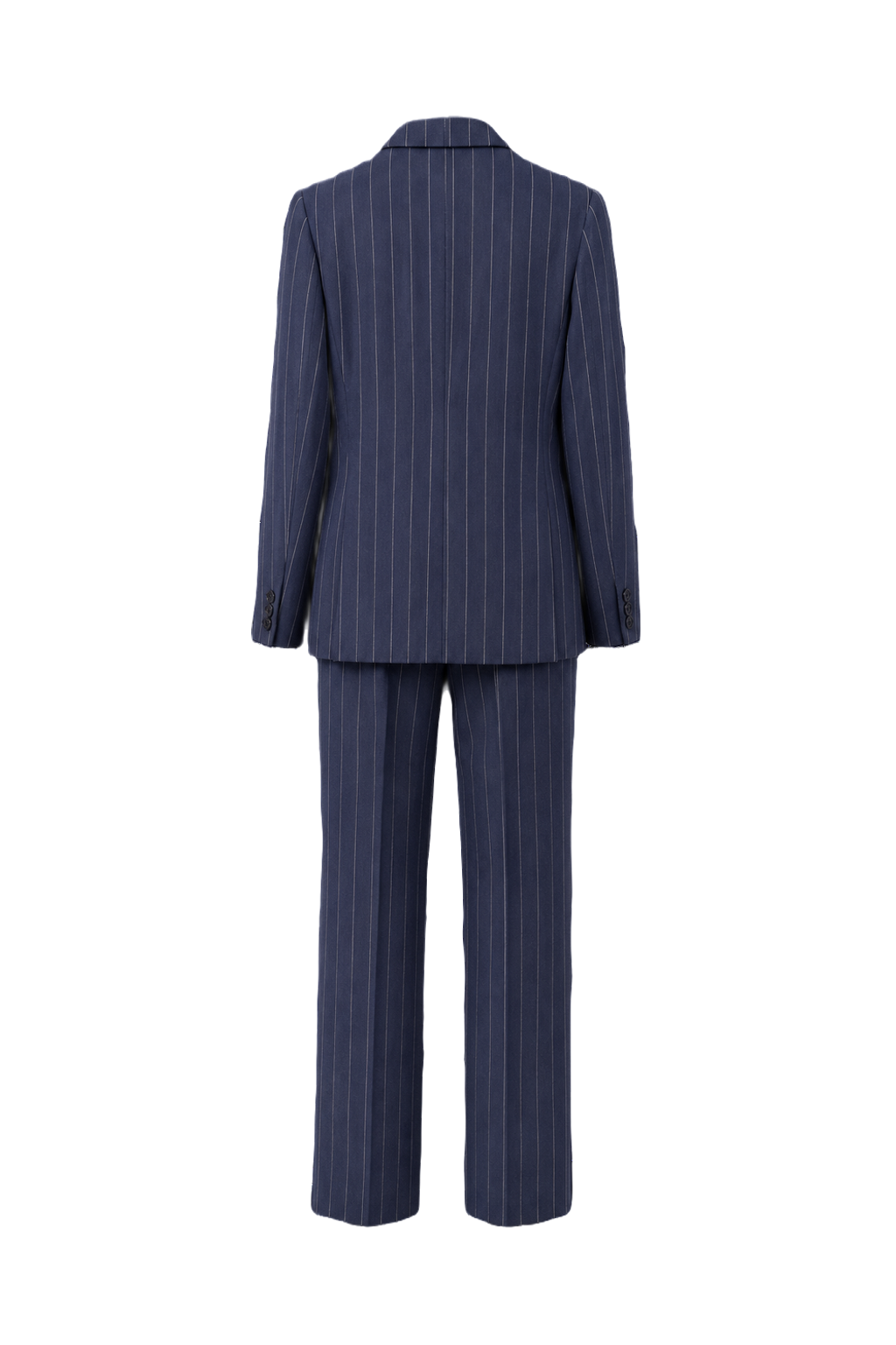 1990s Navy Blue Wool Blend Blazer + Trousers - Back View