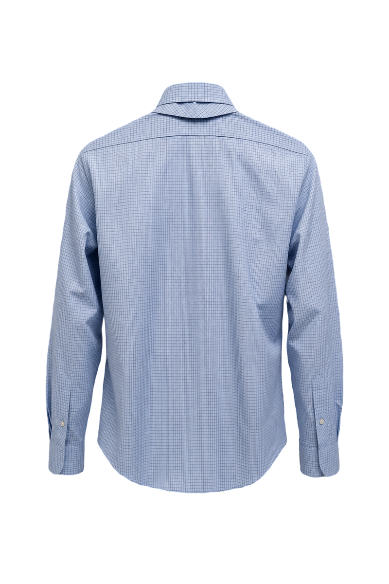 1970s Light Blue Cotton Dress Shirt - Back View