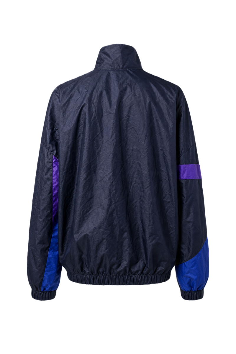 1980s Navy Blue Nylon Jacket - Back View