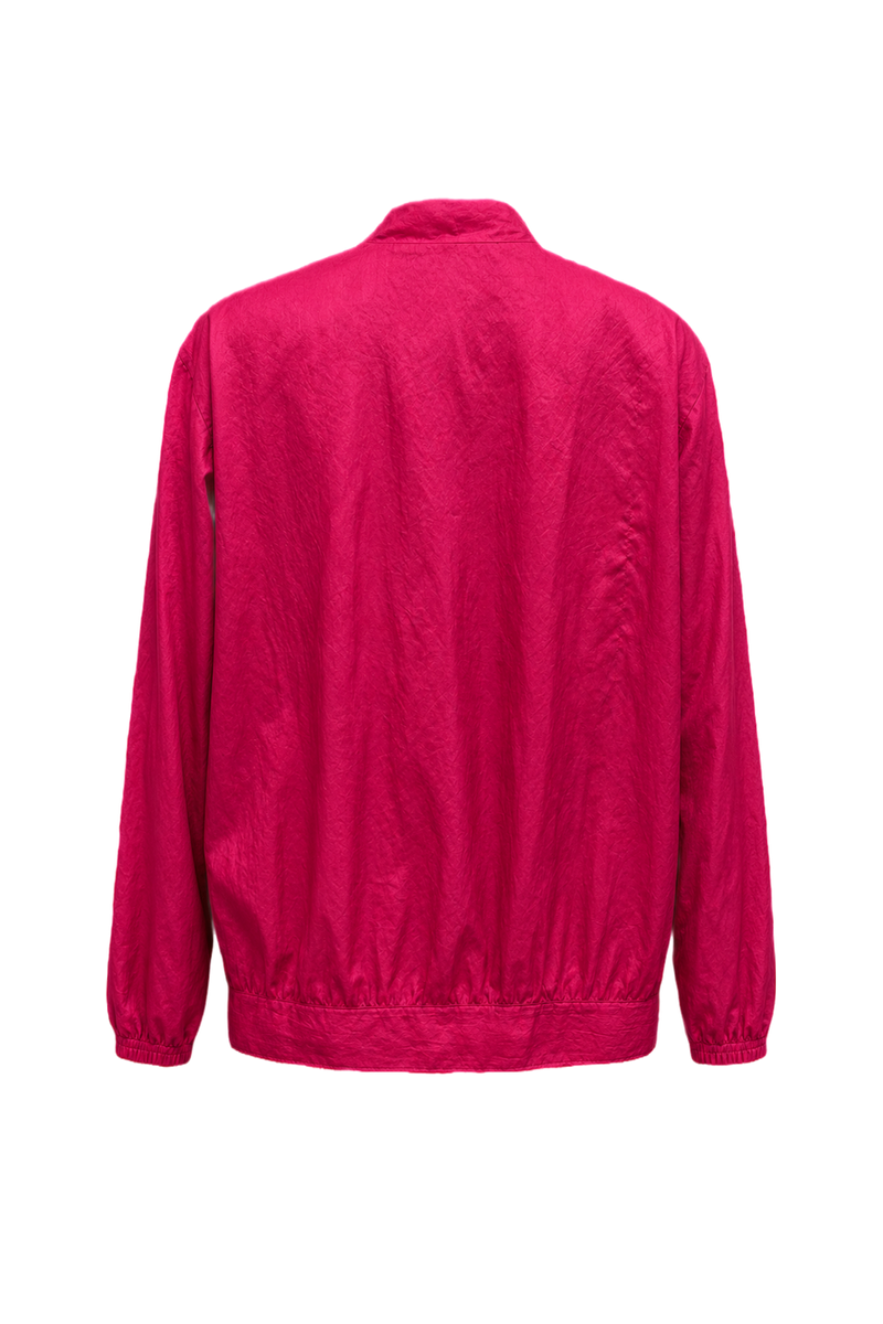 1980s Magenta Synthetic Jacket - Back View