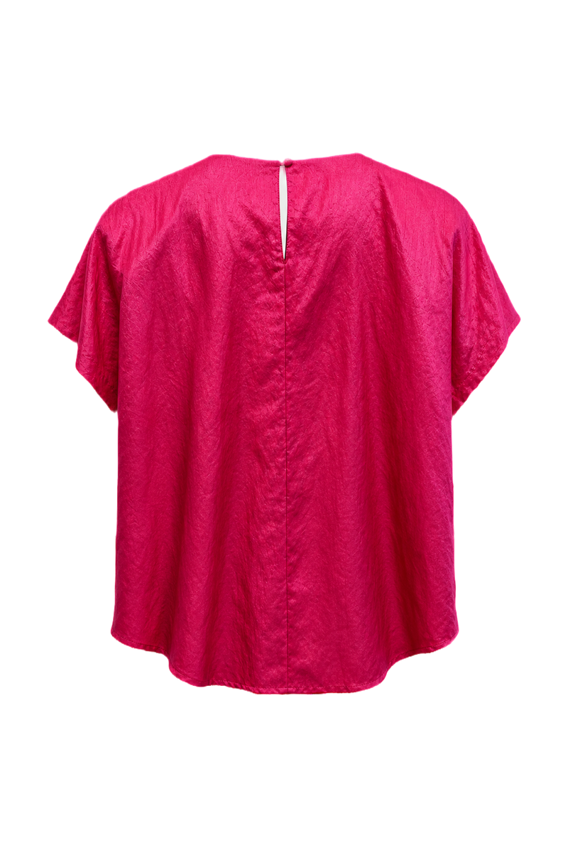 1980s Pink Synthetic Blouse - Back View