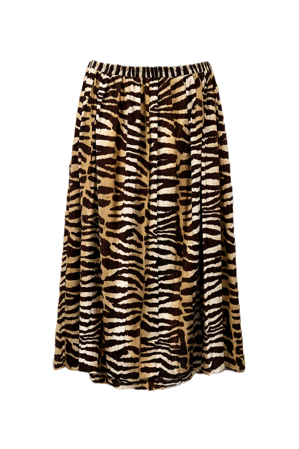 1990s Brown Polyester Skirt - Back View