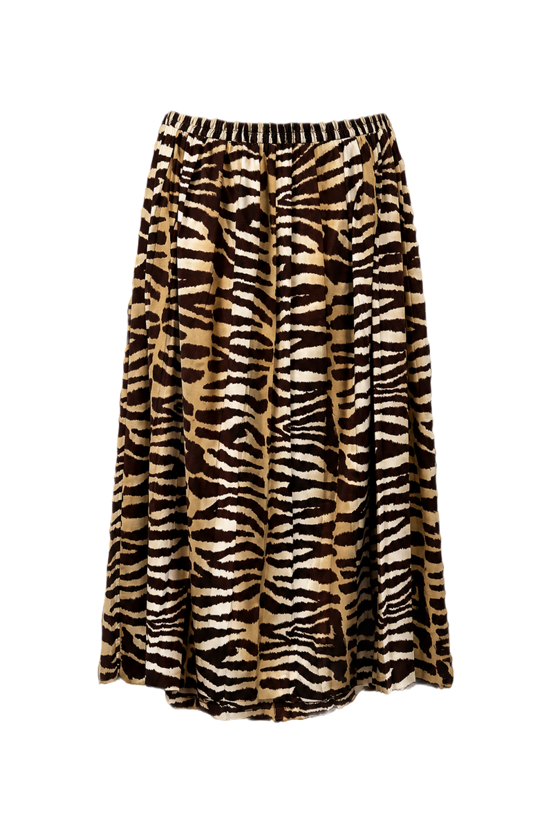 1990s Brown Polyester Skirt - Back View