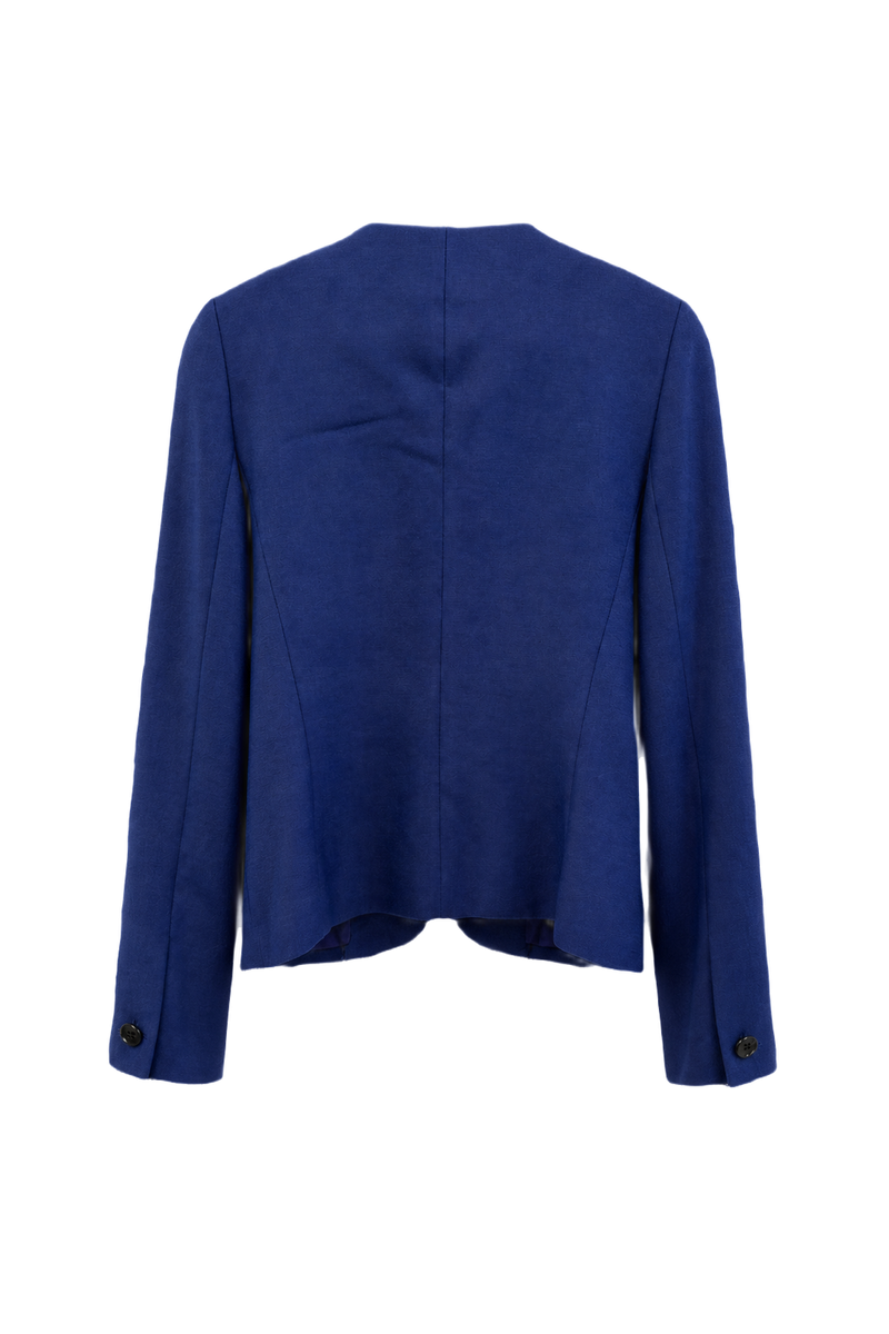 1980s Blue Wool Blazer - Back View