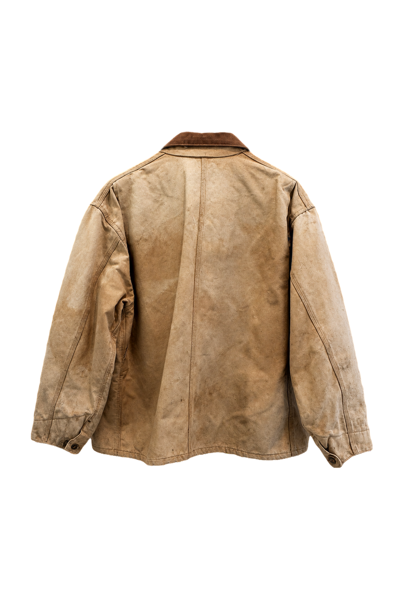 1990s Tan Cotton Canvas Jacket - Back View