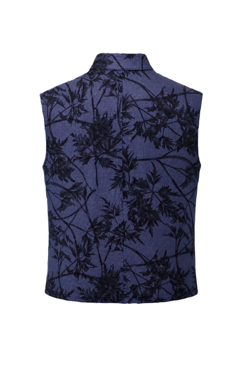 1970s Blue Cotton Vest - Back View