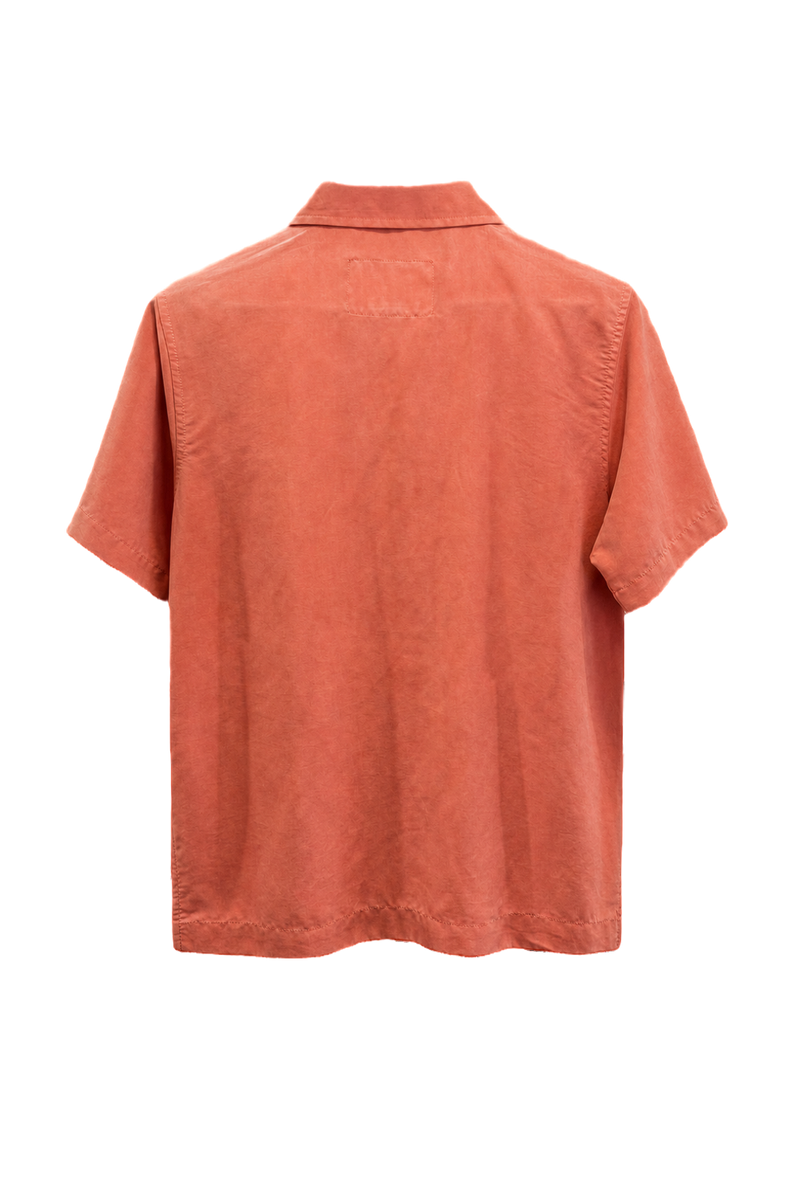 1970s Coral Cotton Shirt - Back View