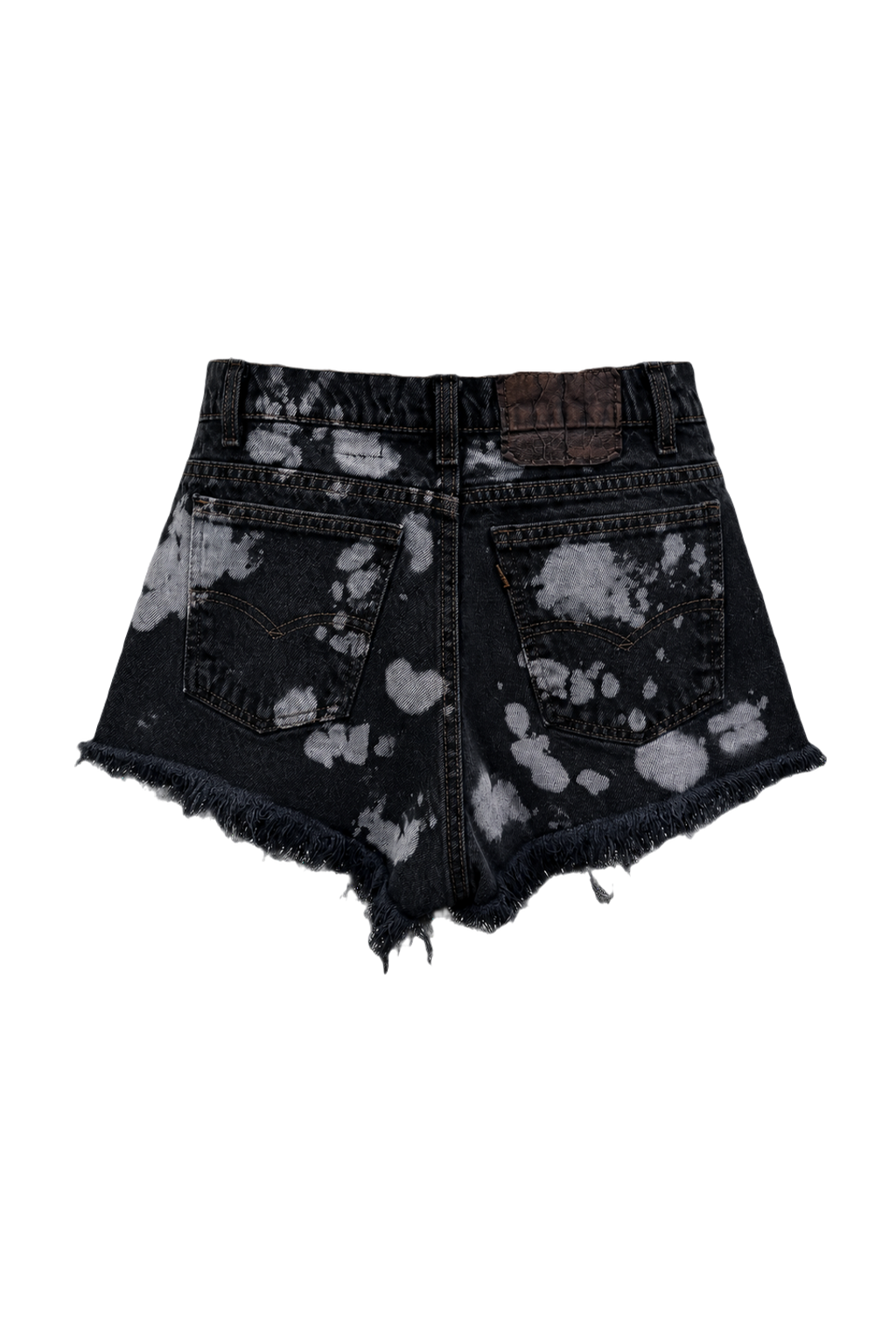 1990s Black Denim High-Rise Shorts - Back View