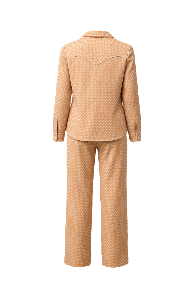 1960s Peach Polyester 2-Piece Set - Back View