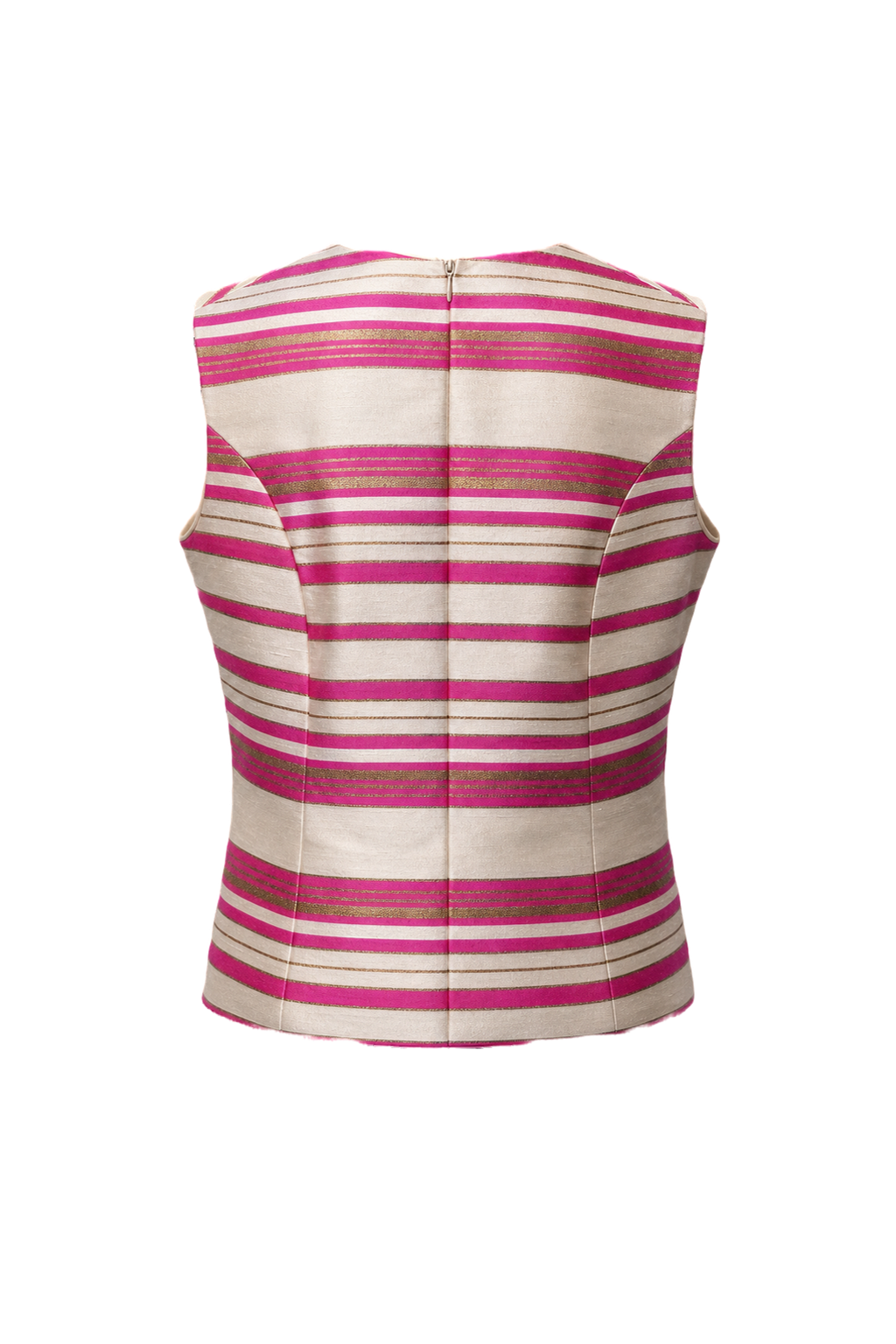 1960s Ivory Pink Unknown Blouse - Back View
