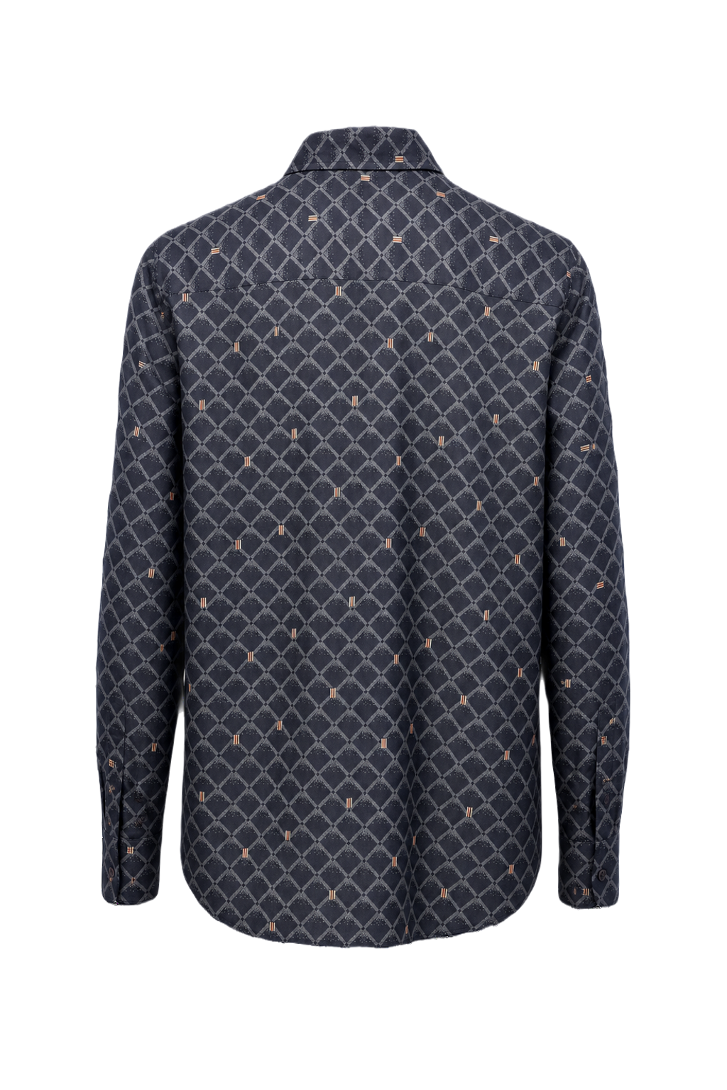 1980s Navy Blue Cotton Shirt - Back View