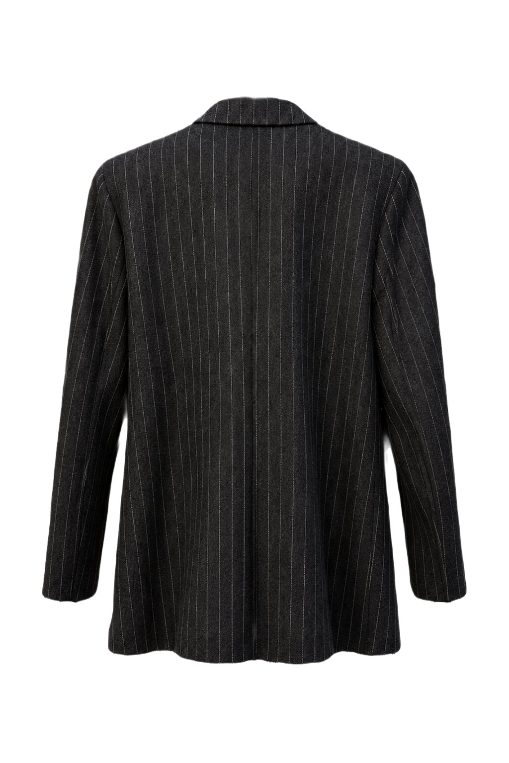 1980s Charcoal Grey Wool Blazer - Back View