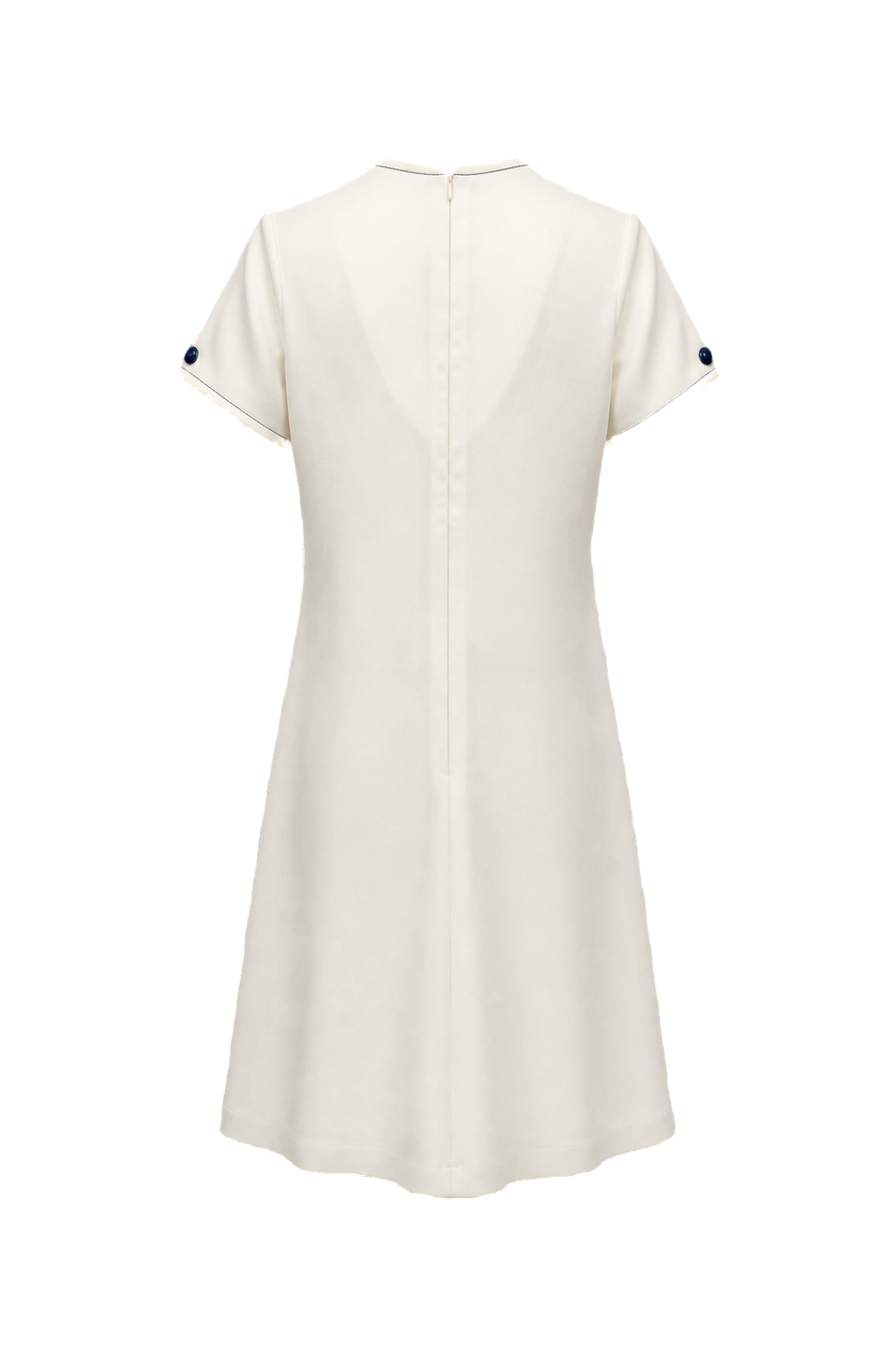 1990s White Polyester Dress - Back View
