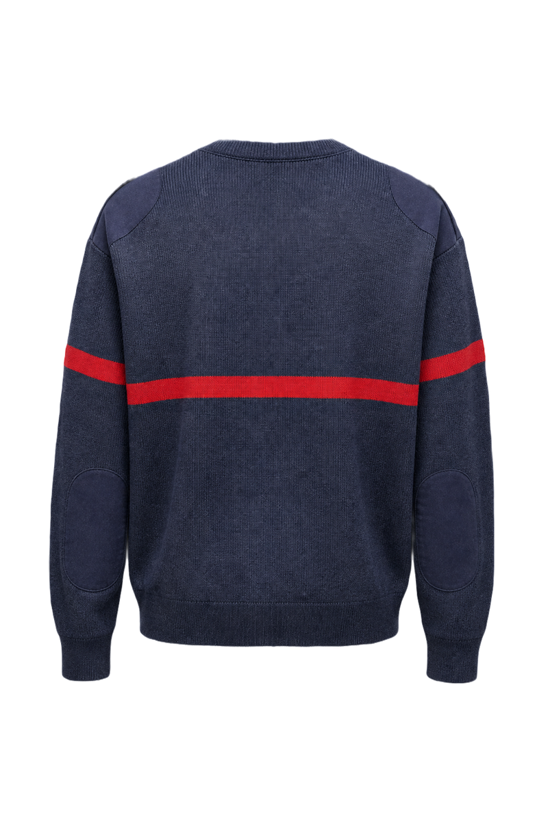 1990s Navy Blue Cotton Blend Sweater - Back View
