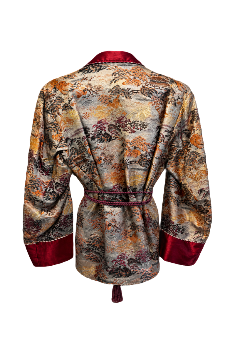 1920s Multicolor Jacquard Jacket - Back View