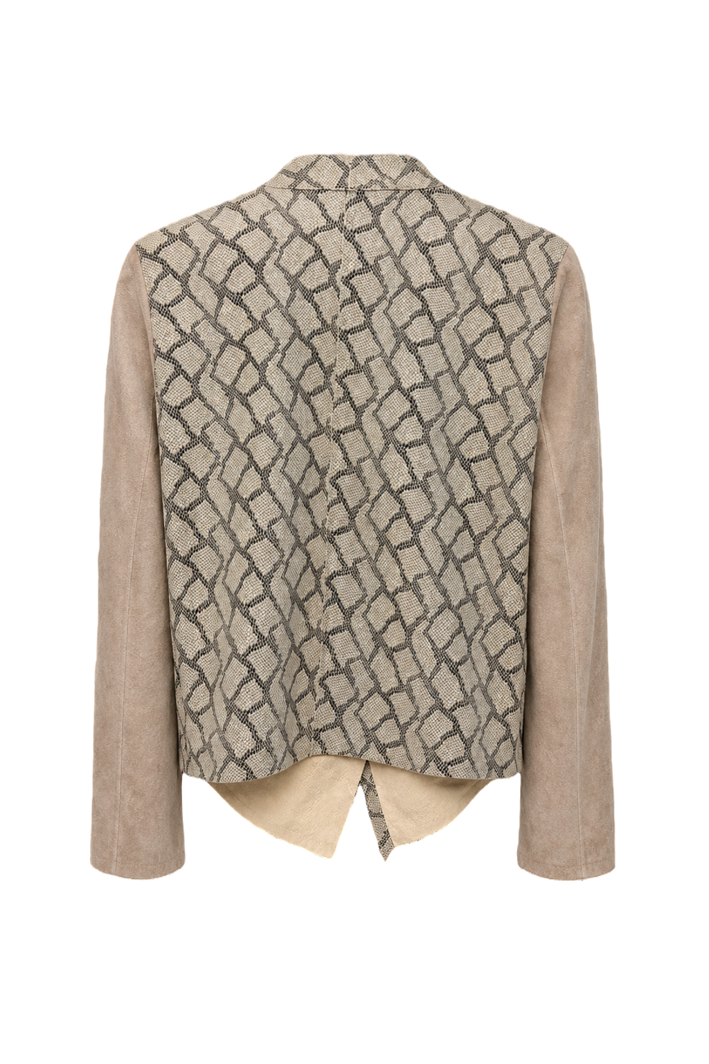 1980s Beige Cotton Blend Jacket - Back View