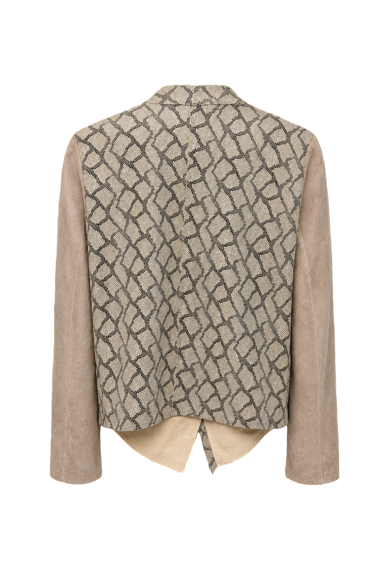 1980s Beige Cotton Blend Jacket - Back View
