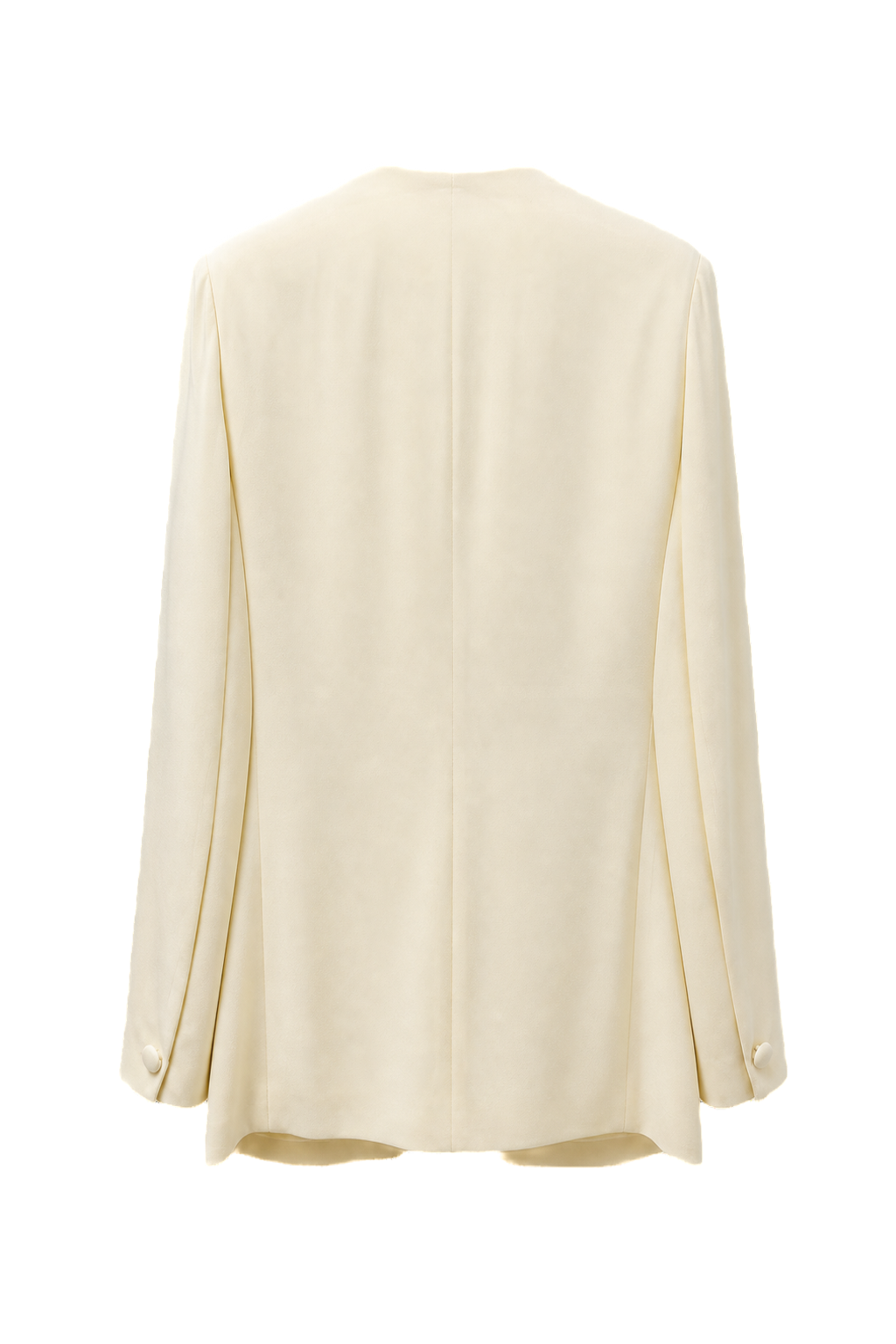 1980s Cream Polyester Blazer - Back View