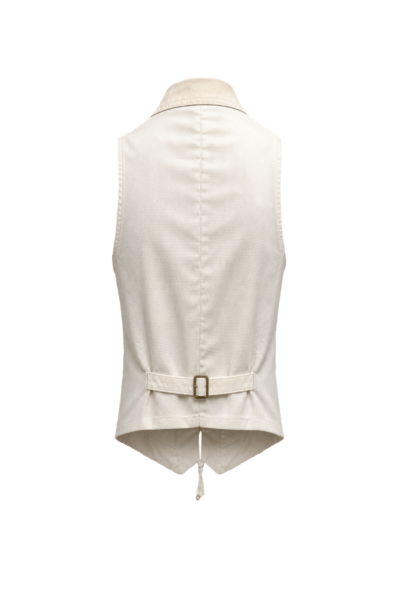 1970s White Cotton Vest - Back View
