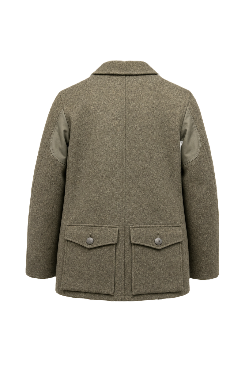1930s Olive Green Wool Jacket - Back View