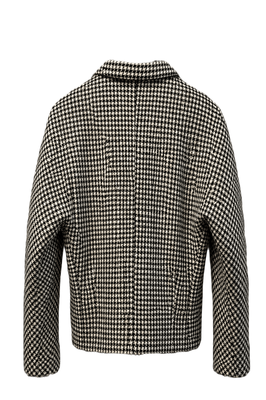 1990s Black and White Wool Blend Jacket - Back View