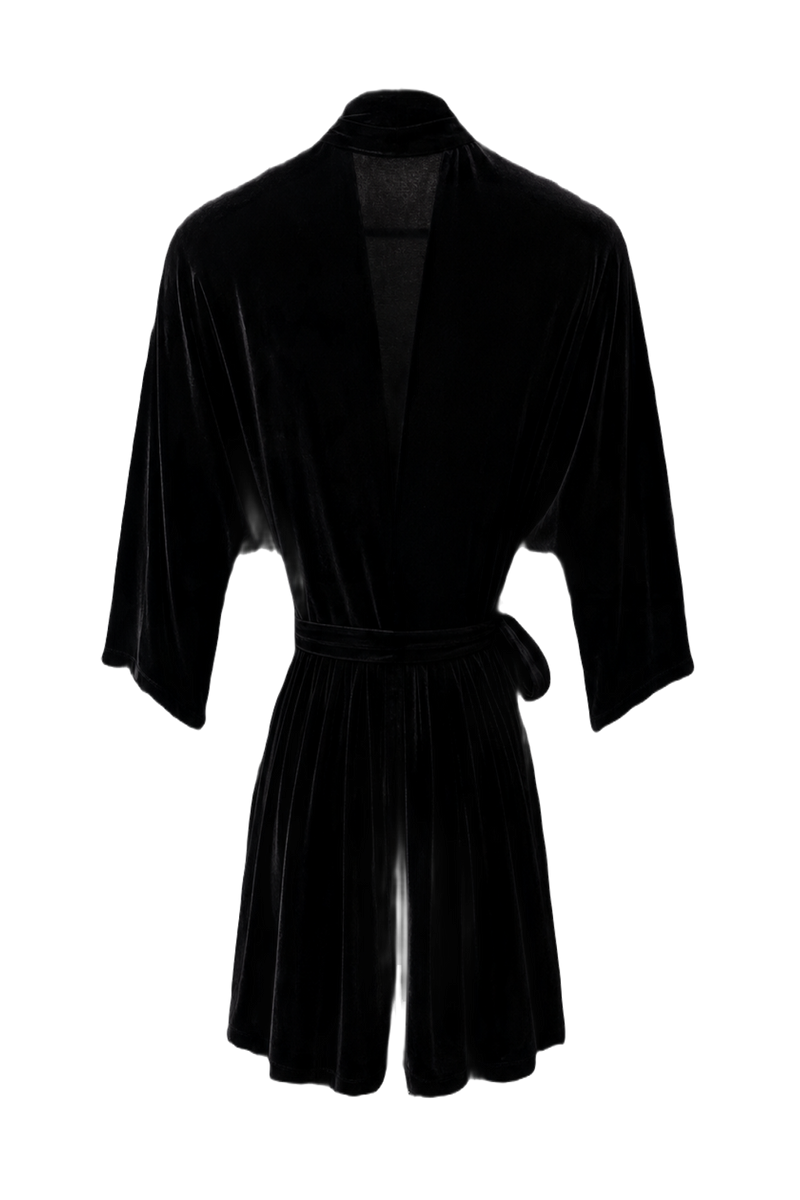 1930s Black Velvet Dress - Back View