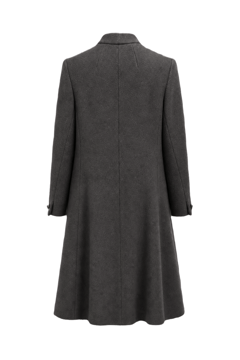 1960s Gray Wool Blend Coat - Back View