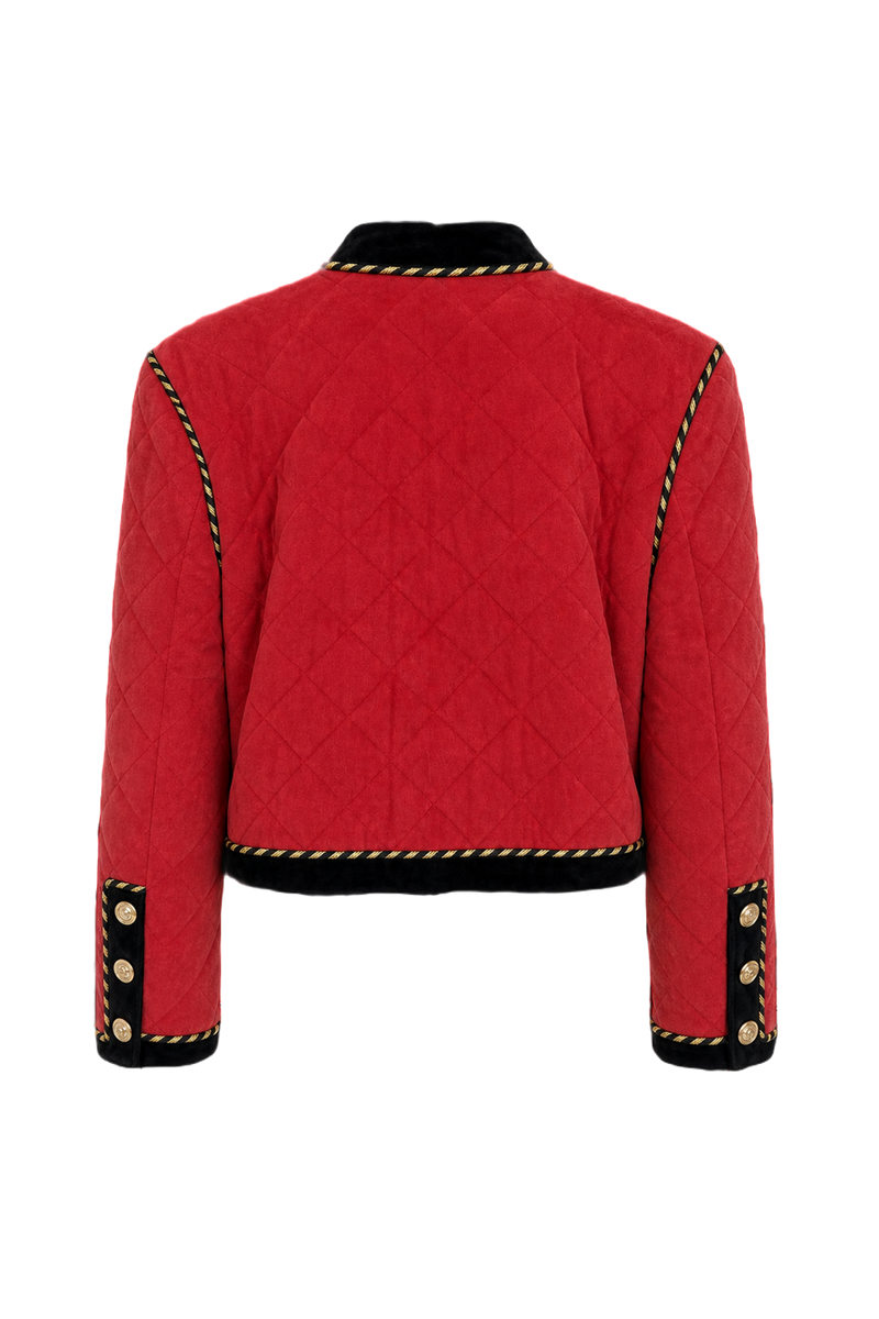 1970s Red Suede Jacket - Back View