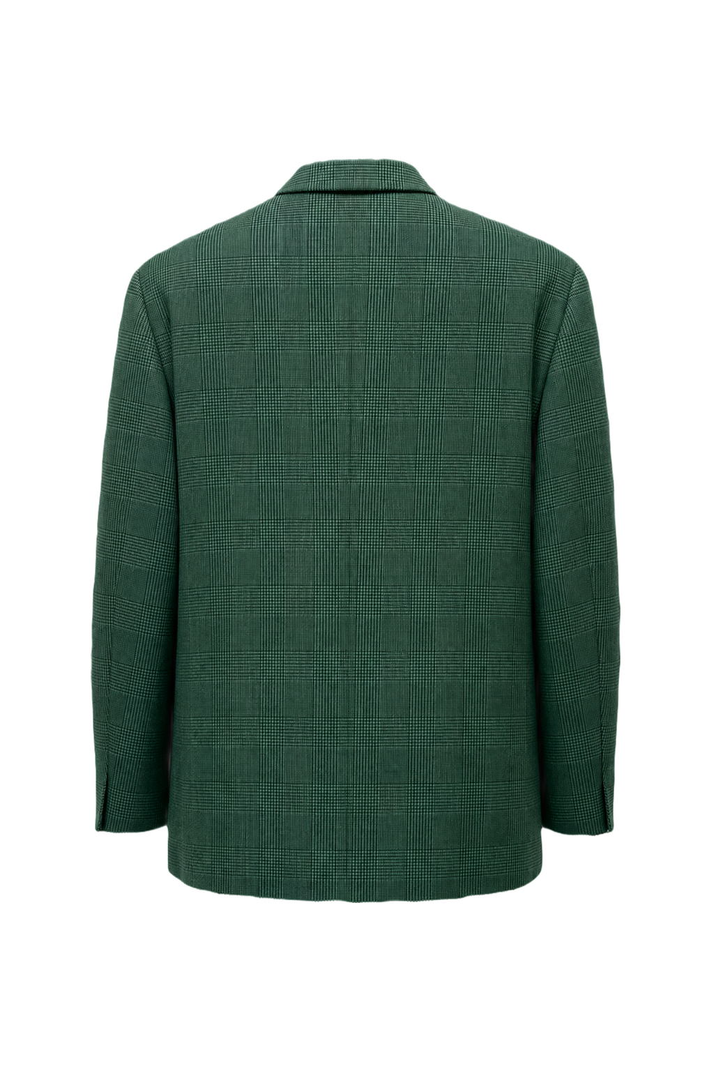 1970s Green Wool Blend Blazer - Back View