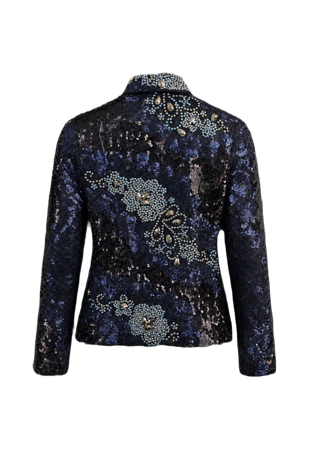 1980s Black Polyester Jacket - Back View