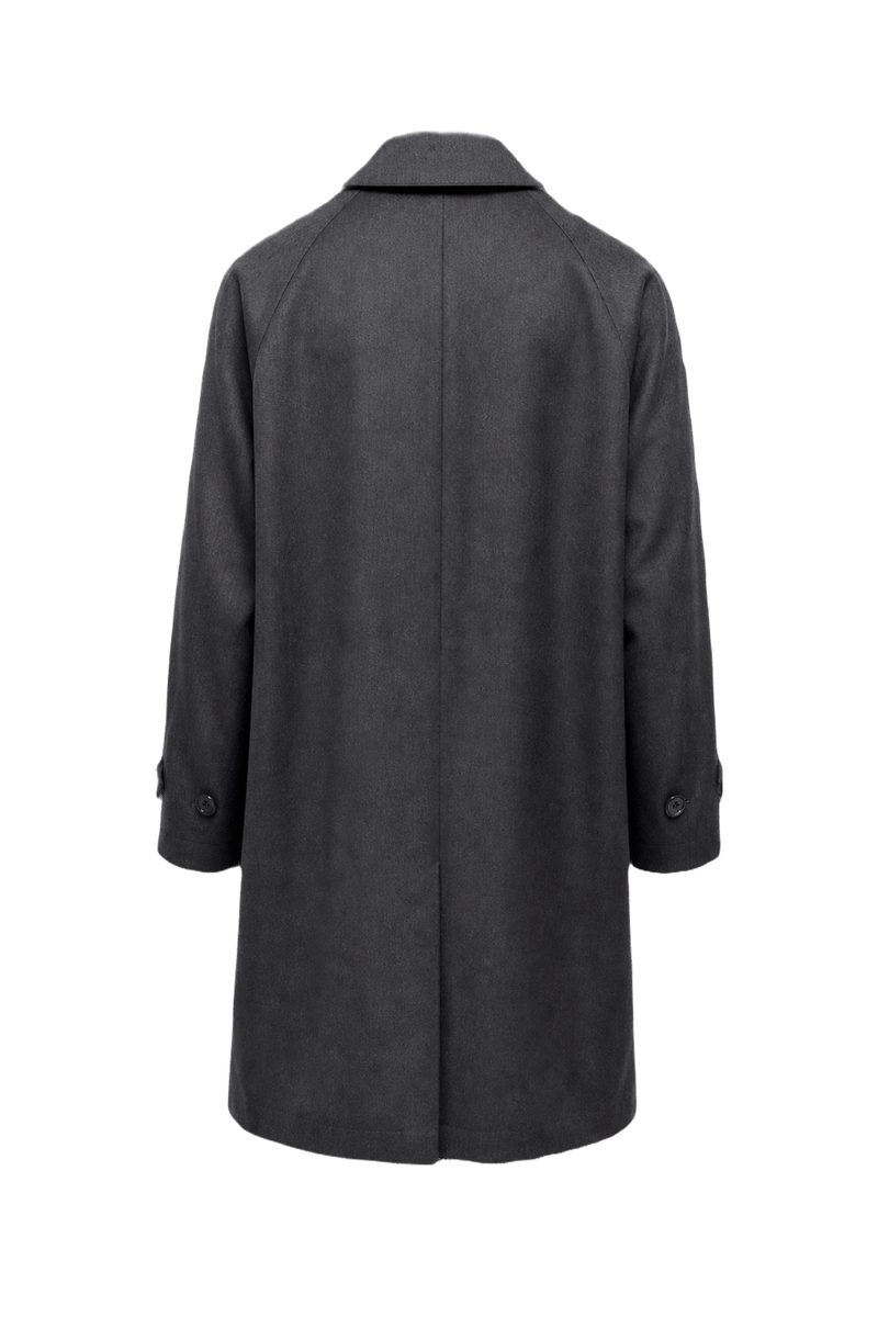 1960s Charcoal Grey Wool Blend Coat - Back View