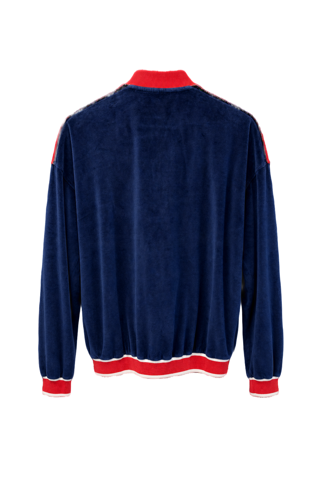 1970s Navy Blue Velour Jacket - Back View