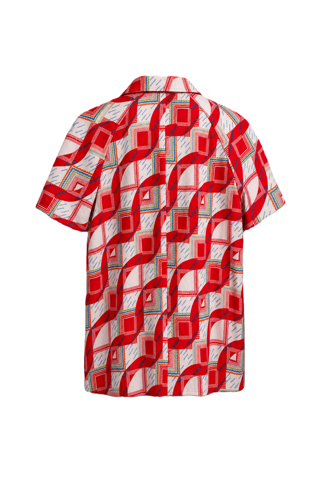 1960s Red Synthetic Blend Blouse - Back View