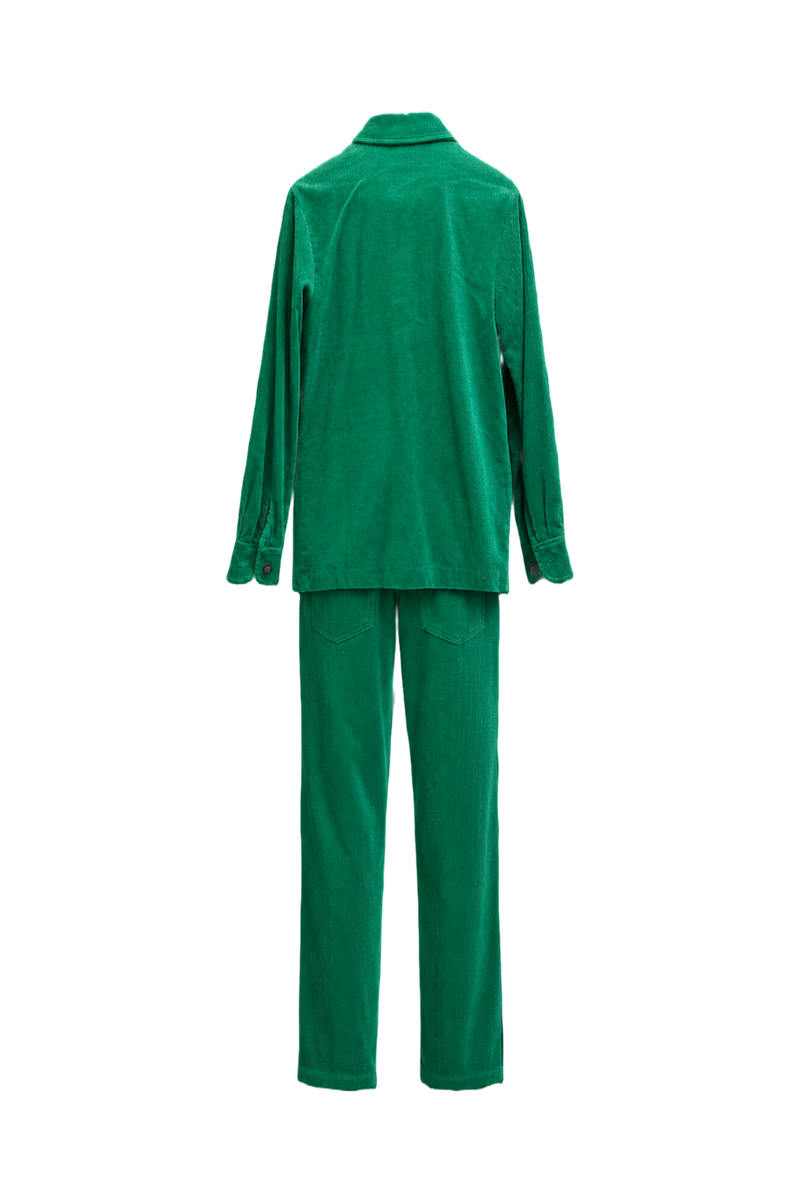 1970s Green Corduroy Ensemble - Back View