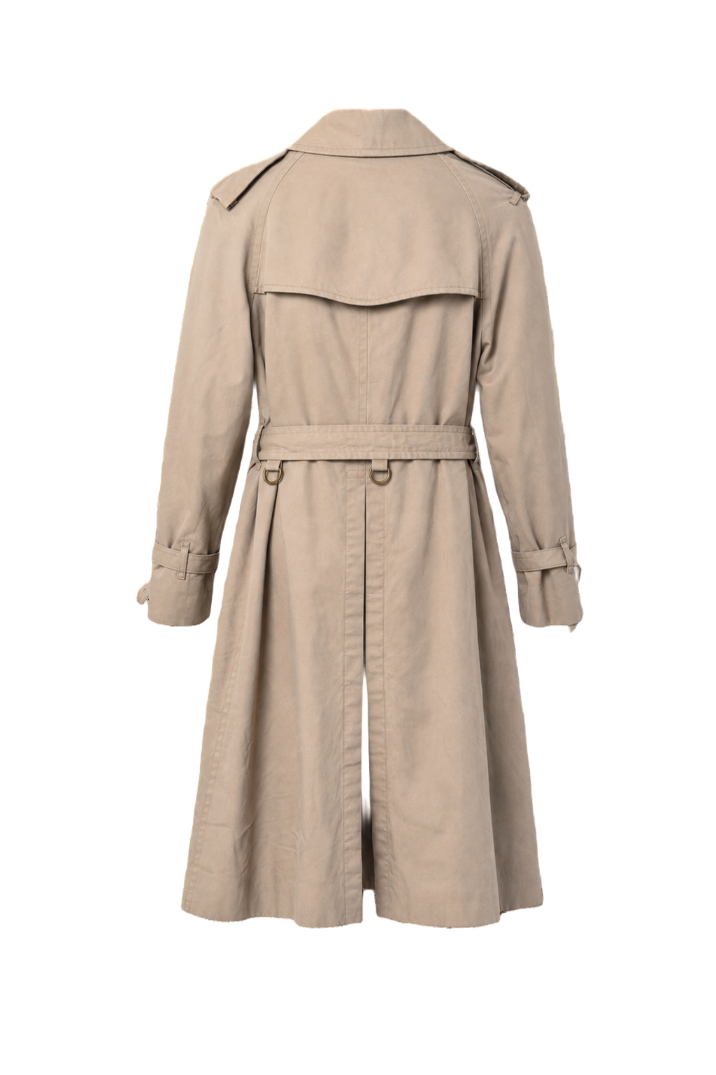 1980s Beige Cotton Trench Coat - Back View