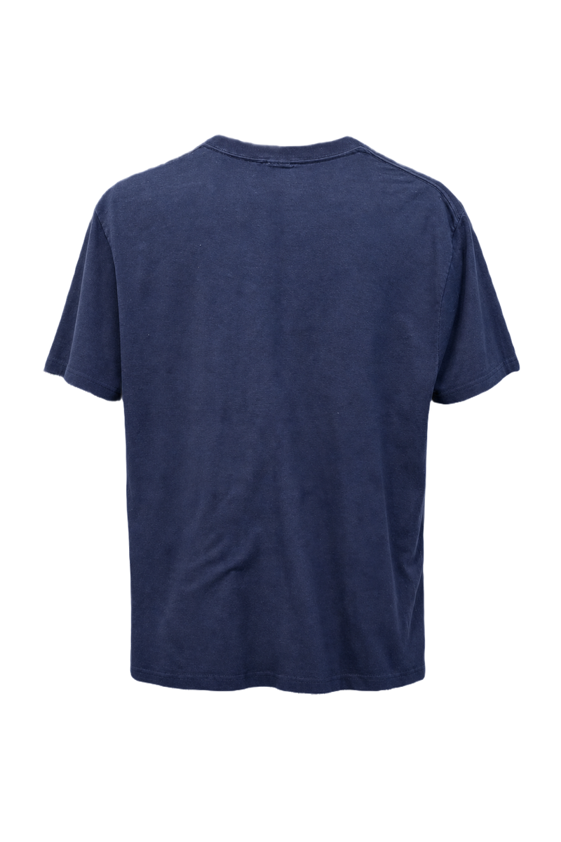 1990s Navy Blue Cotton T-Shirt - Back View