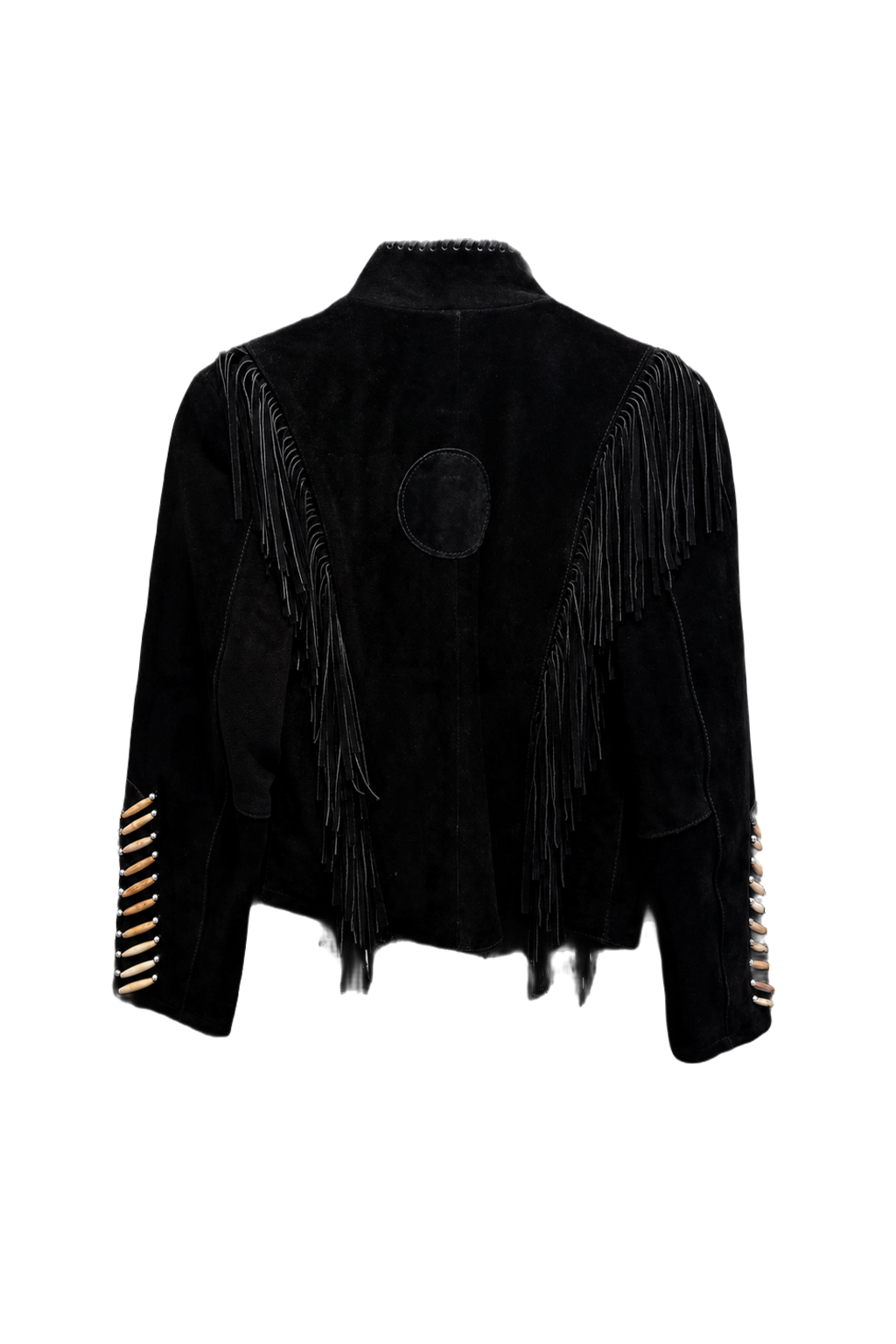 1970s Black Suede Jacket - Back View