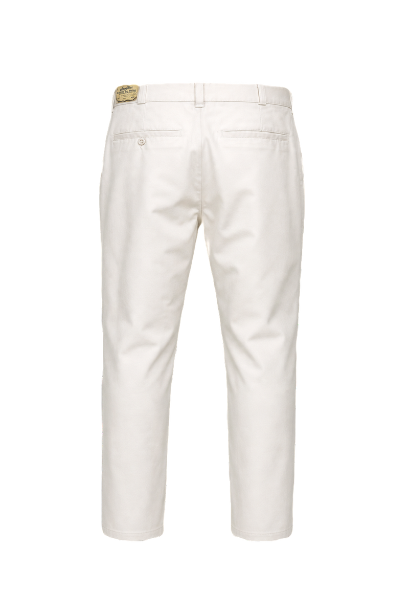1980s White Cotton Blend Trousers - Back View
