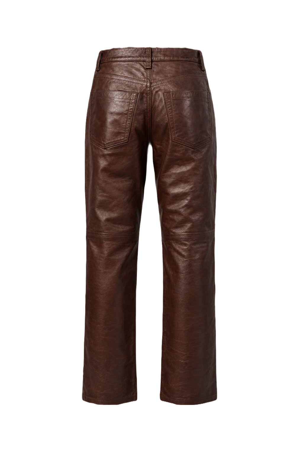 1990s Brown Leather Pants - Back View