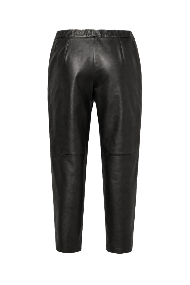1980s Black Leather Pants - Back View