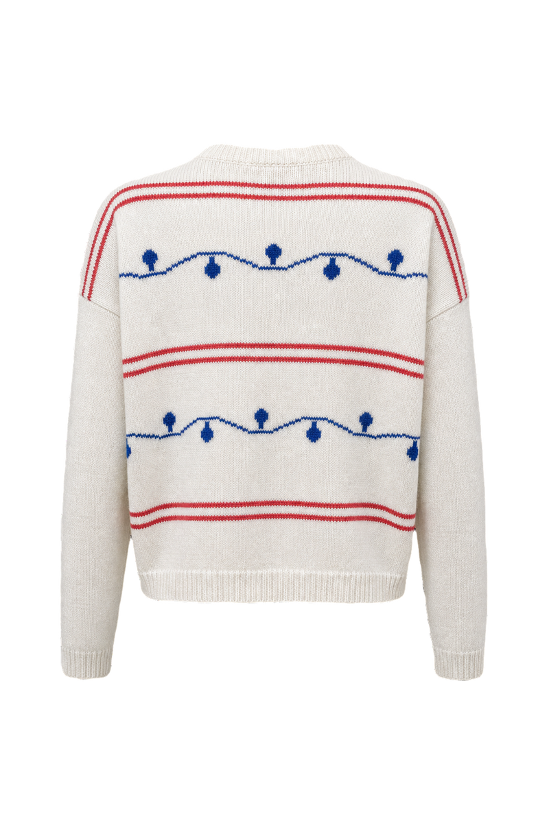 1980s Cream White Wool Blend Sweater - Back View
