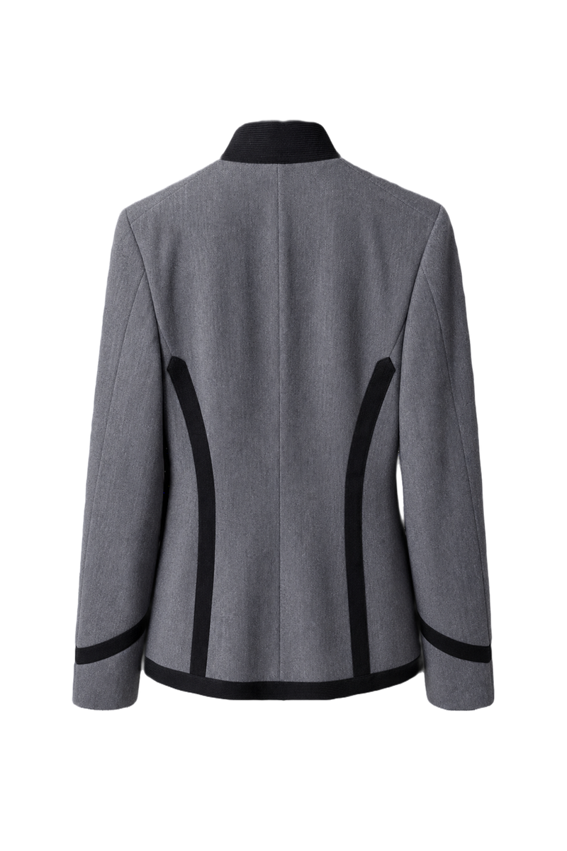 1940s Gray Wool Blend Jacket - Back View