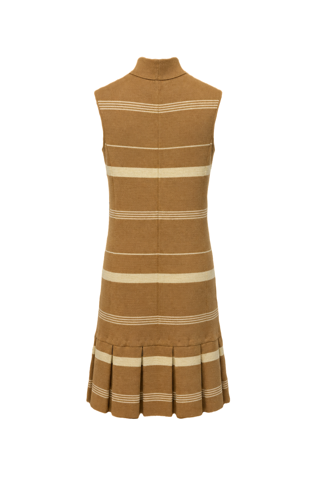 1960s Camel Wool Blend Shift Dress - Back View