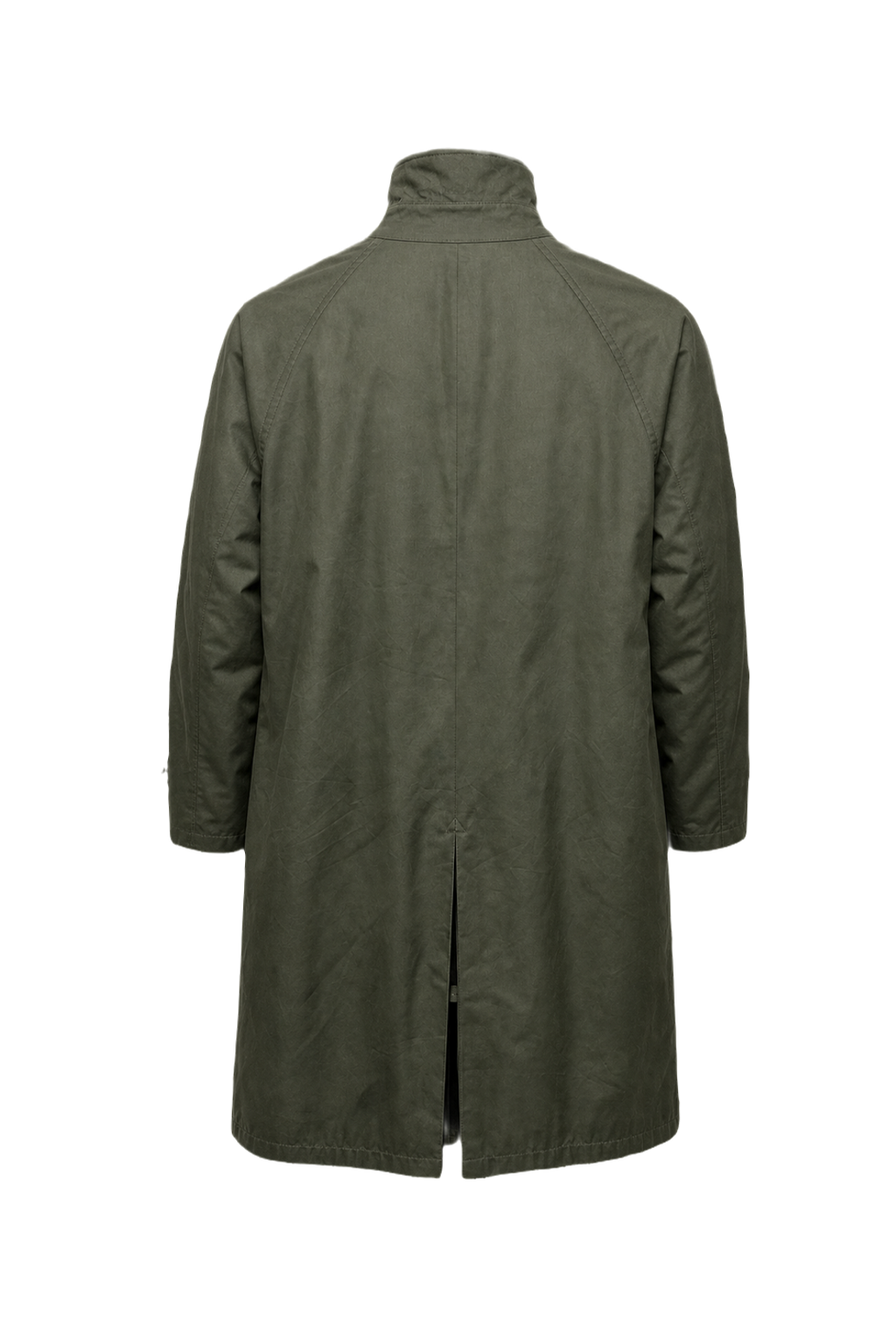 1980s Olive Green Cotton Coat - Back View