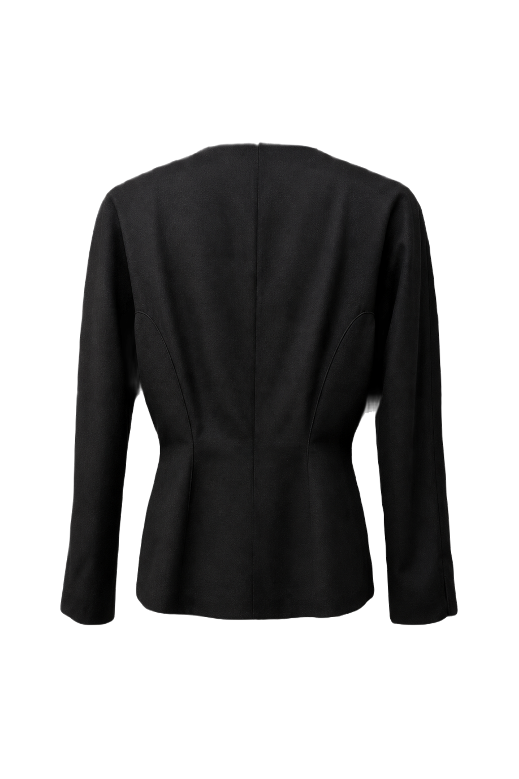 1990s Black Wool Blend Jacket - Back View